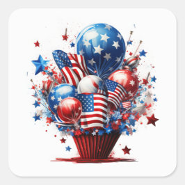 Patriotic Pride Fyrkantigt Klistermärke
