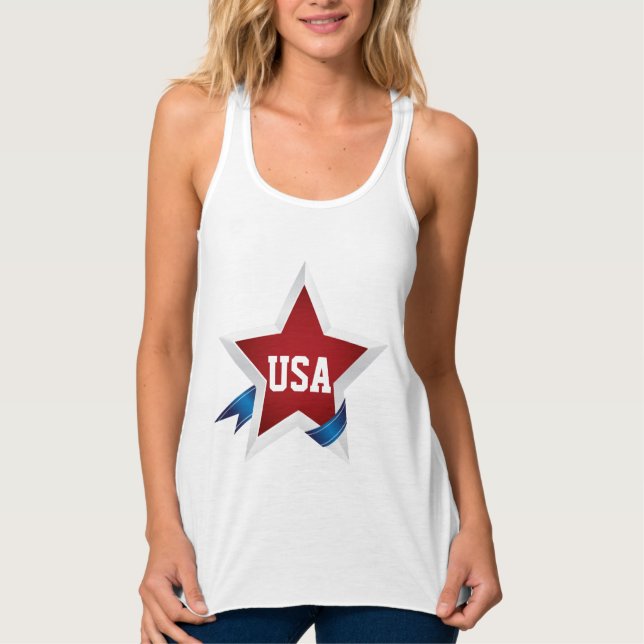 Patriotic Pride USA Linne Med Racerback (Framsida)