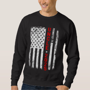 Patriotic Promoted to farbror Est 2025 First Time  Lång Ärmad Tröja