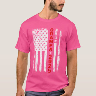 Patriotic Promoted to Grampa Est 2025 First Time N T Shirt
