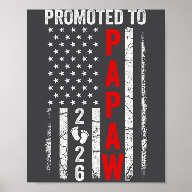 Patriotic Promoted To Papaw 2026 First Time New Pa Poster (Framsidan)
