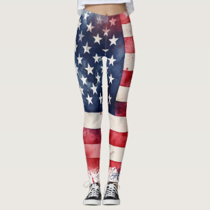 Patriotic Proud är amerikansk Flagga 4 juli Leggings
