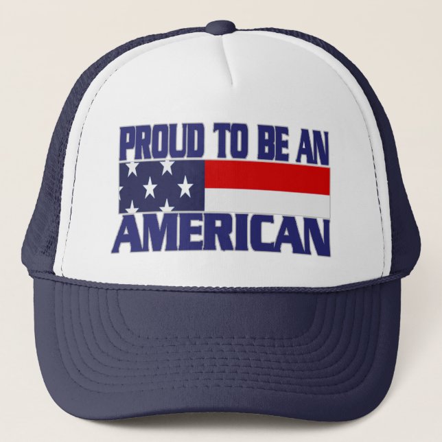 Patriotic Proud är en amerikan - Hat Truckerkeps (Framsida)