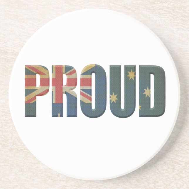 Patriotic Proud Australian Underlägg Sandsten (Framsidan)