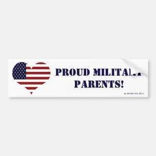 Patriotic Proud Military Parents Bumper Sticker Bildekal