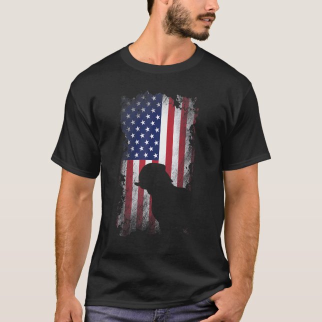 Patriotic Pug American Coola Hund T Shirt (Framsida)