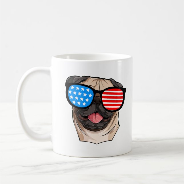 Patriotic Pug Kaffemugg (Vänster)