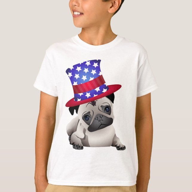 Patriotic Pugs - lägg till din egen text Tröja (Framsida)
