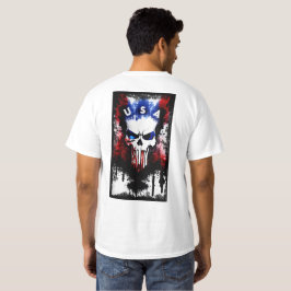 Patriotic Punisher (USA) White Manar T Shirt