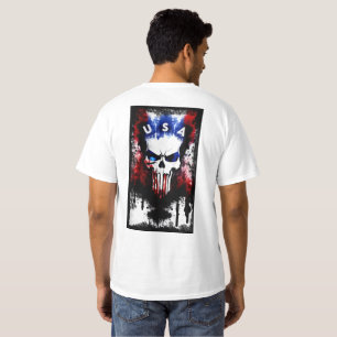Patriotic Punisher (USA) White Manar T Shirt