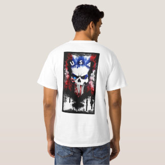 Patriotic Punisher (USA) White Manar T Shirt