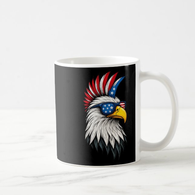 Patriotic Punk Sten White Head Eagle US Flagga Ban Kaffemugg (Höger)