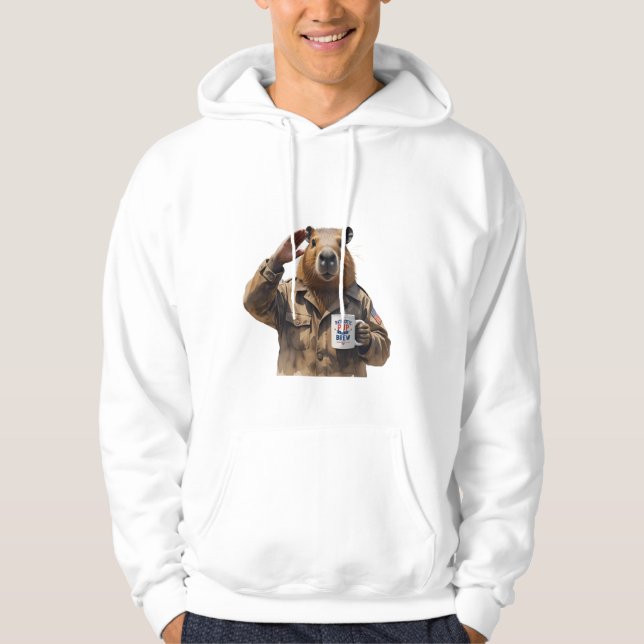 Patriotic Pup Brew' Luxury Watercolor Tee Hoodie (Framsida)