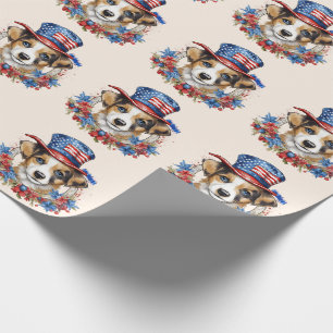 Patriotic Puppy 4:e juli USA Independence day Presentpapper