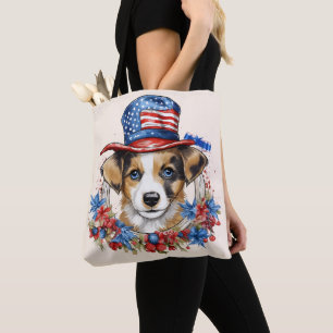 Patriotic Puppy 4:e juli USA Independence day Tygkasse