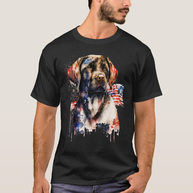 Patriotic Puppy 4th of July USA Independence Day 1 T Shirt (Framsida)
