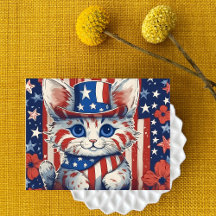 Patriotic Purr-kostym of Happiness Postcard