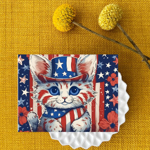 Patriotic Purr-kostym of Happiness Postcard Helg Vykort