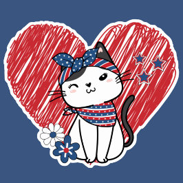 Patriotic Puss Watersecure Klistermärken