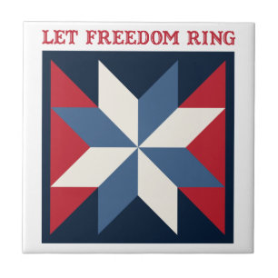Patriotic Quilt Square Kakelplatta