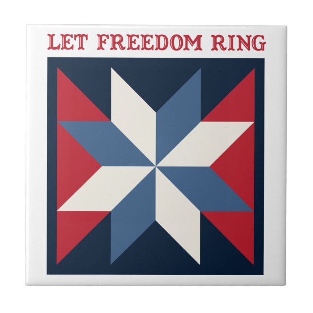 Patriotic Quilt Square Kakelplatta (Framsidan)