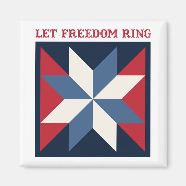 Patriotic Quilt Square Magnet (Framsidan)