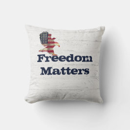 Patriotic Quote med Flagga Eagle Kudde