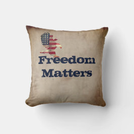 Patriotic Quote med Flagga Eagle Kudde