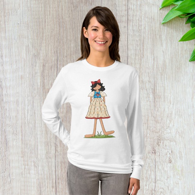 Patriotic Rag Doll Girl Americana Folk T Shirt (Skapare uppladdad)