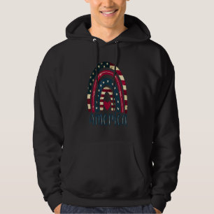 Patriotic Rainbow America Kärlek Usa Scandinavian  Hoodie