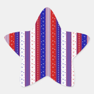 Patriotic Rand Stjärnformat Klistermärke