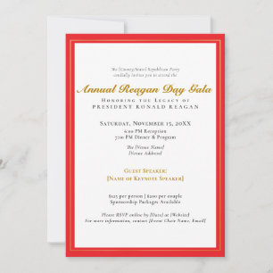 Patriotic Reagan Day Gala Fundraiser Republican Inbjudningar