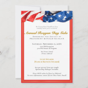 Patriotic Reagan Day Gala Fundraiser Republican Inbjudningar
