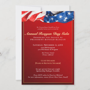 Patriotic Reagan Day Gala Republican Fundraiser Inbjudningar