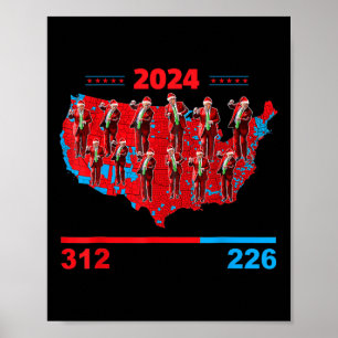 Patriotic Red and Blue Karta County, Karta Roligt Poster