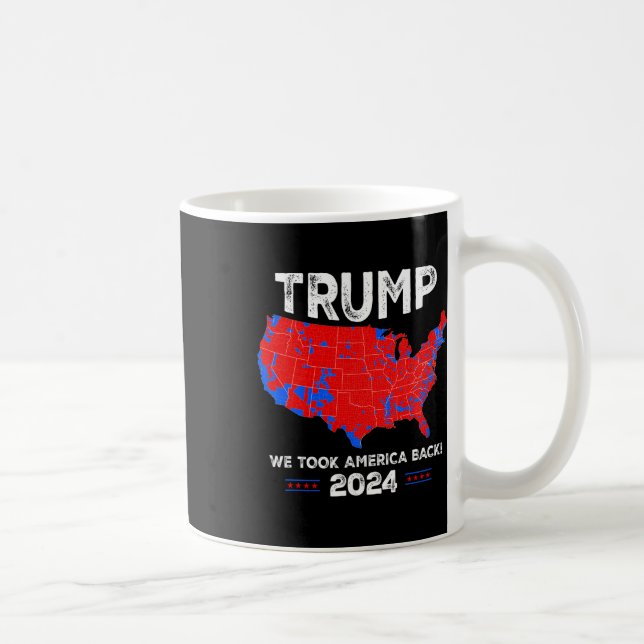 Patriotic Red and Blue Karta, Trump Fläkt Kaffemugg (Höger)