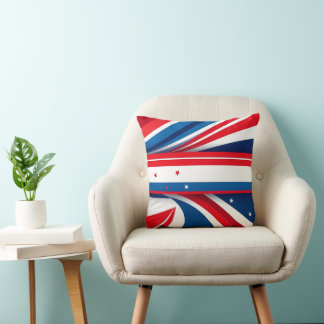 Patriotic Red Blue and White Vinkarare med stjärno Kudde