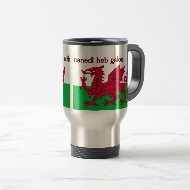 Patriotic Red Dragon of Wales Resemugg or Glass (Framsida höger)