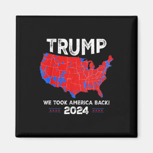Patriotic Red och Blue Karta, Donald Trump, vi Won Magnet