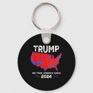Patriotic Red och Blue Karta, Donald Trump, vi Won Nyckelring