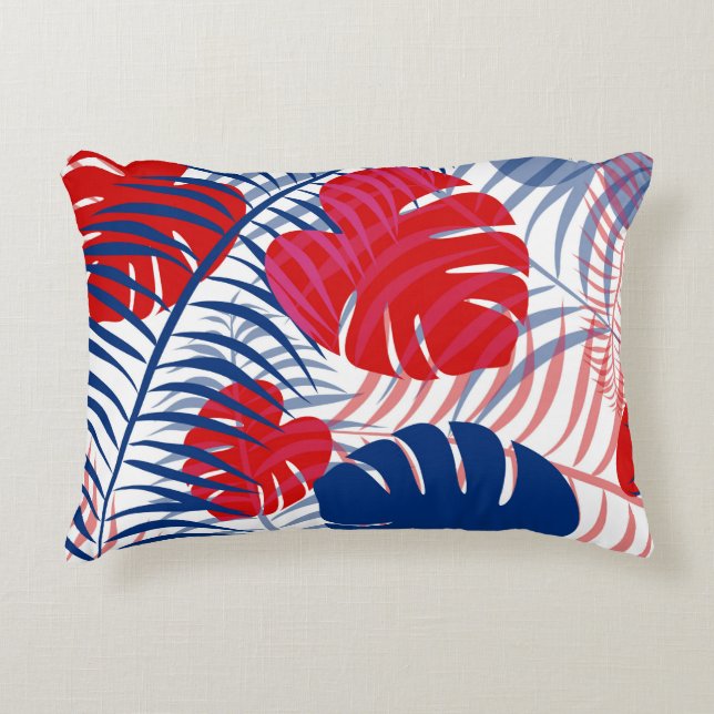 Patriotic Red, White and Blue Accent Pillow Prydnadskudde (Framsidan)