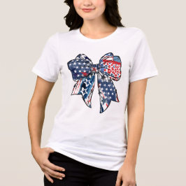 Patriotic Red, White and Blue Bow 4 juli T Shirt