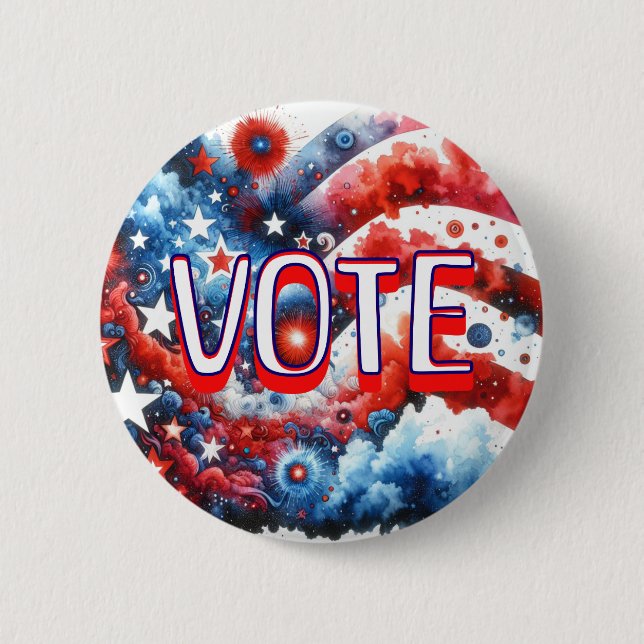 Patriotic Red, White and Blue Vote Knapp (Framsida)