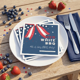 Patriotic Red White BBQ Napkins 4th of July Party Pappersservett