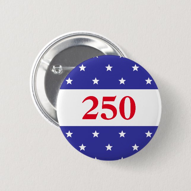 Patriotic Red White & Blue 250 Button Knapp (Framsida & baksida)