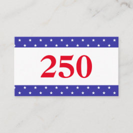 Patriotic Red White & Blue 250 Visitkort