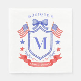 Patriotic Red White & I Do Monogram Bridal Shower Pappersservett