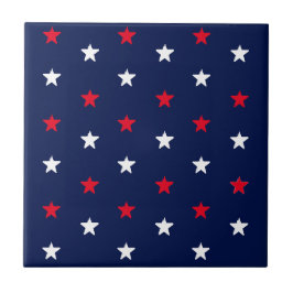 Patriotic Red white navy Blue stars 4:e juli Kakelplatta
