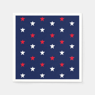 Patriotic Red White navy blue stars 4:e juli Pappersservett