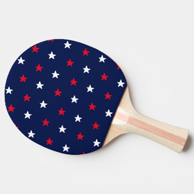 Patriotic Red white navy Blue stars 4:e juli Pingisracket (Sidan)